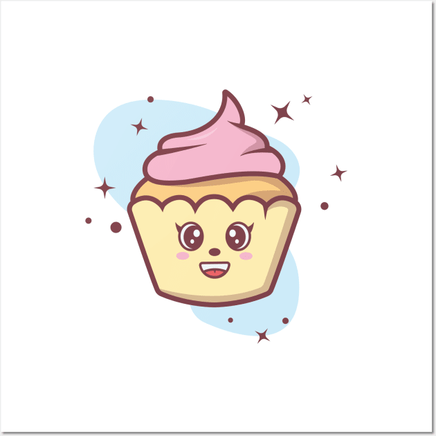 Pastel and cute cupcake Wall Art by OgyDesign